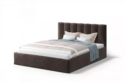 Двуспальная кровать Элен ( без основания )160 см NEO 10 велюр темно-коричневый  МЛК