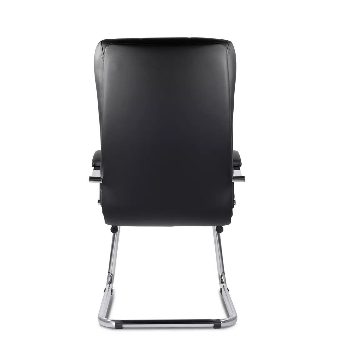 Кресло на полозьях Атлант В/п хром экокожа Santorini черный