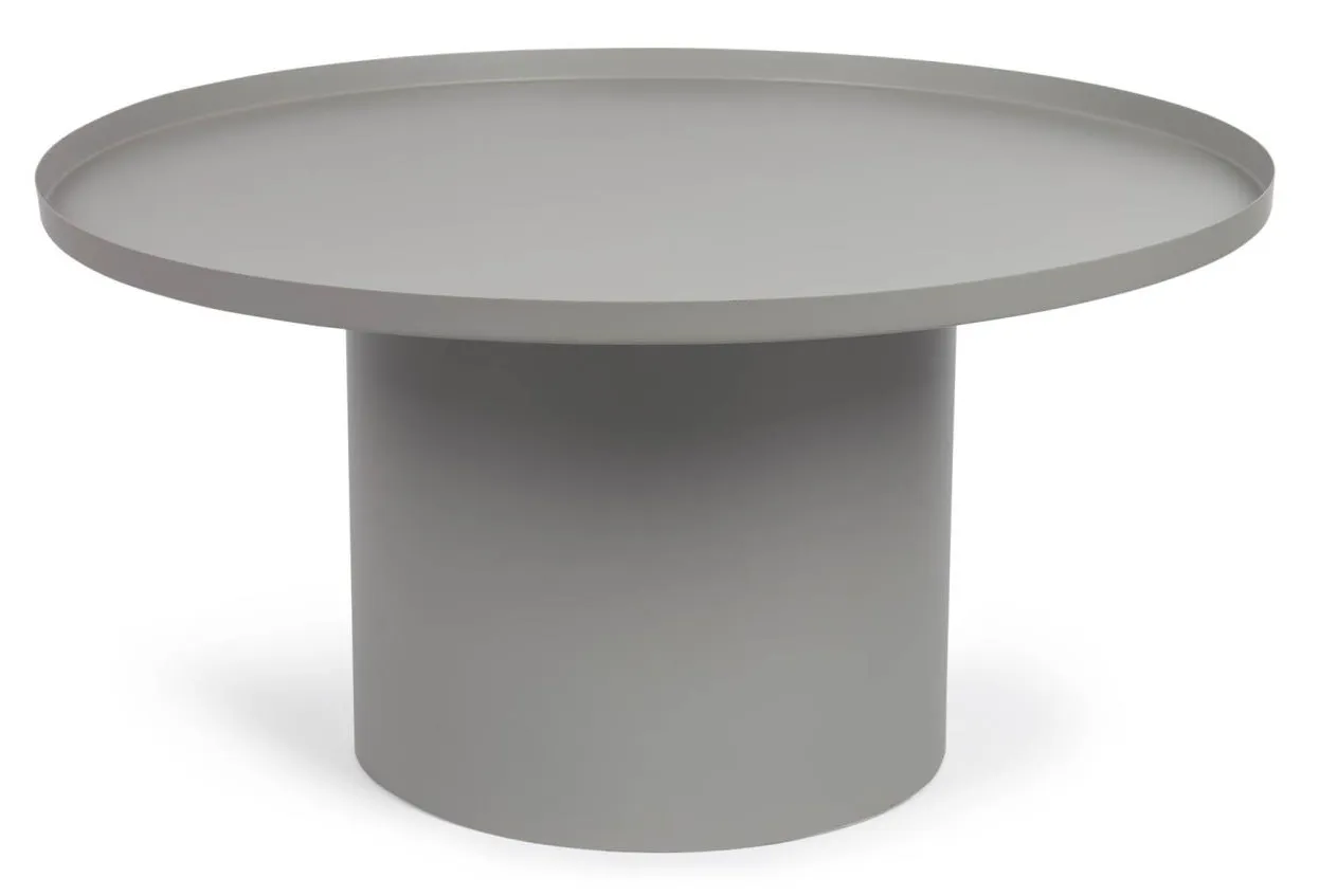 Круглый журнальный столик La Forma Fleksa из серого металла d 72 см