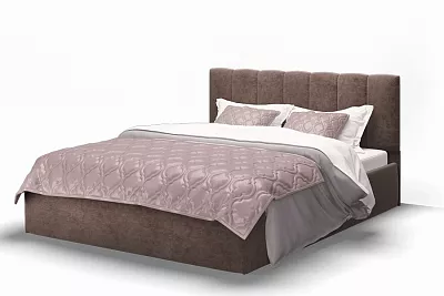 Мягкая кровать Элен 140 см ROCK 05 коричневая МЛК