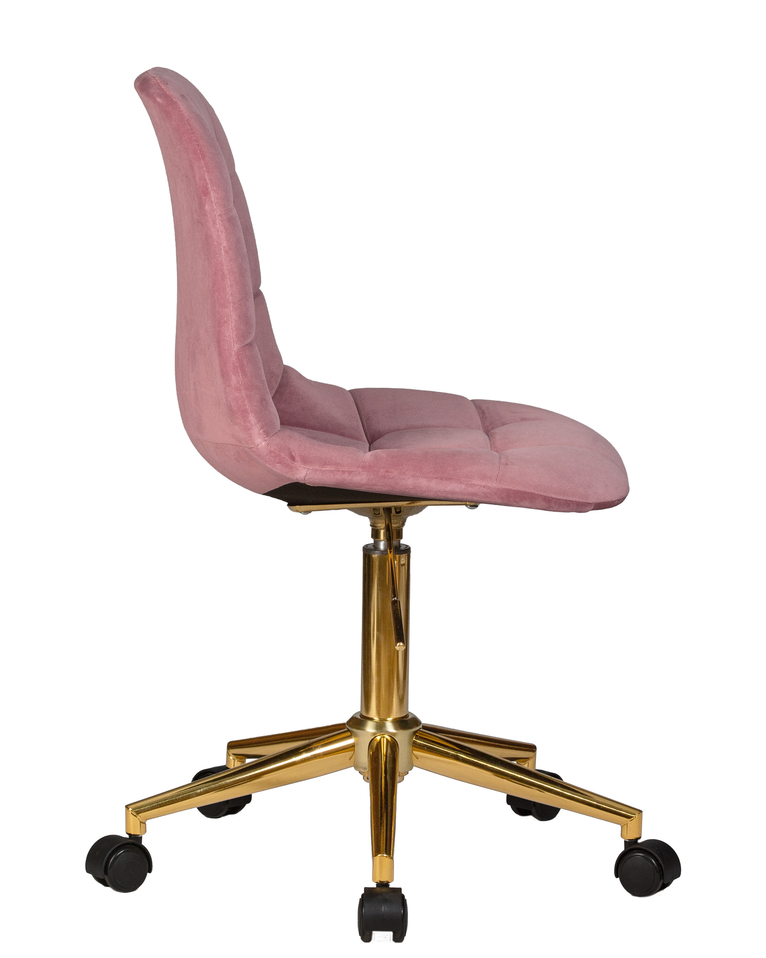 Офисное кресло для персонала DOBRIN MONTY GOLD розовый велюр MJ9-32