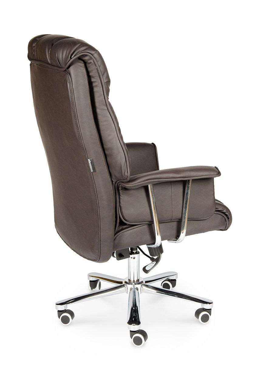 Кресло руководителя Президент темно-коричневая кожа H-1133-322 leather NORDEN