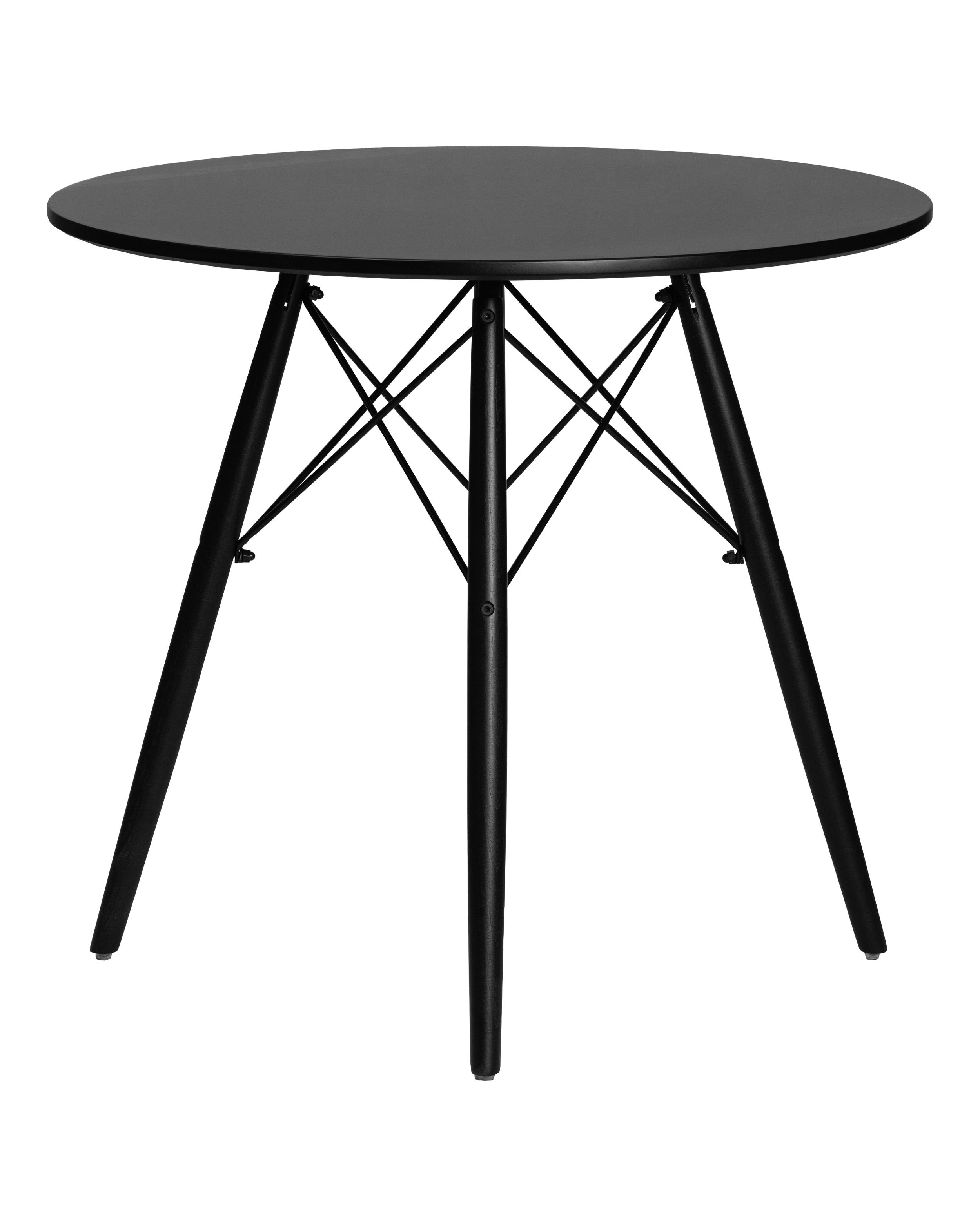 Стол обеденный DOBRIN CHELSEA`80 BLACK (столешница черная, основание черное)