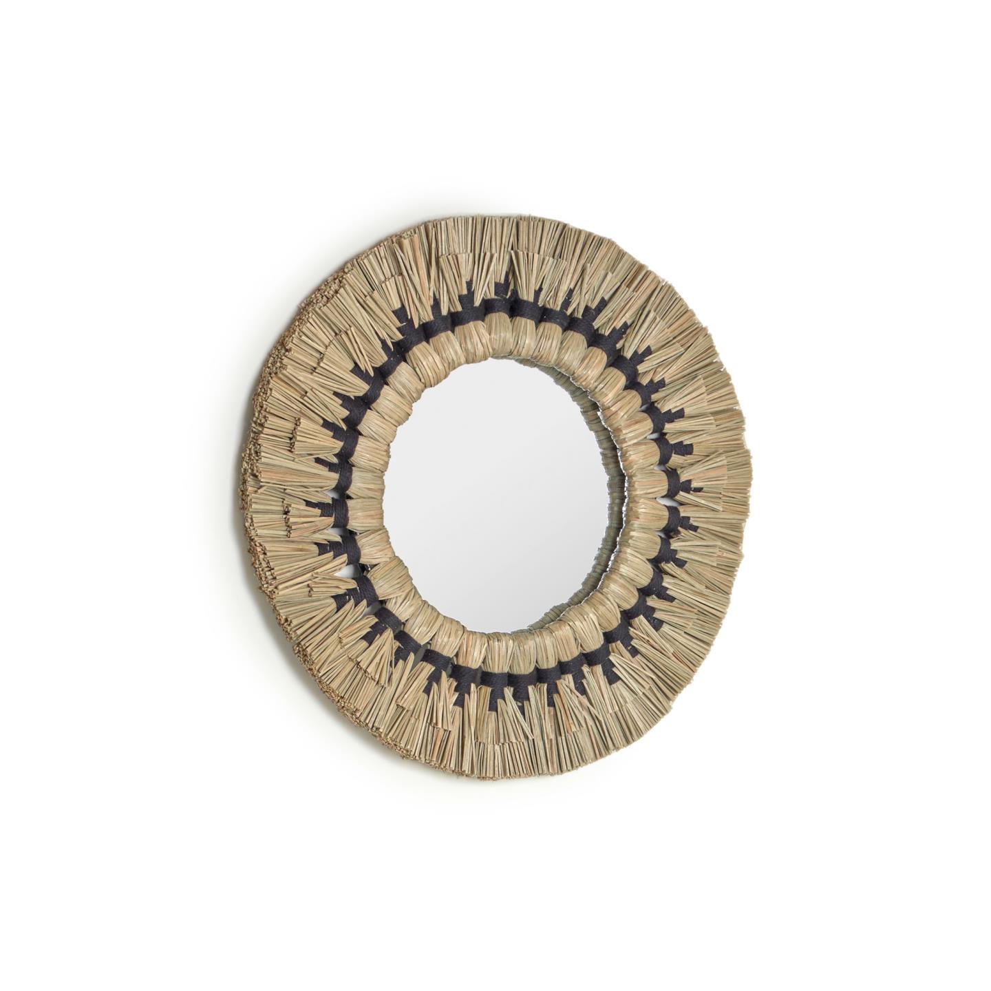 Круглое La Forma зеркало Akila из натуральных зеленых волокон 40 см