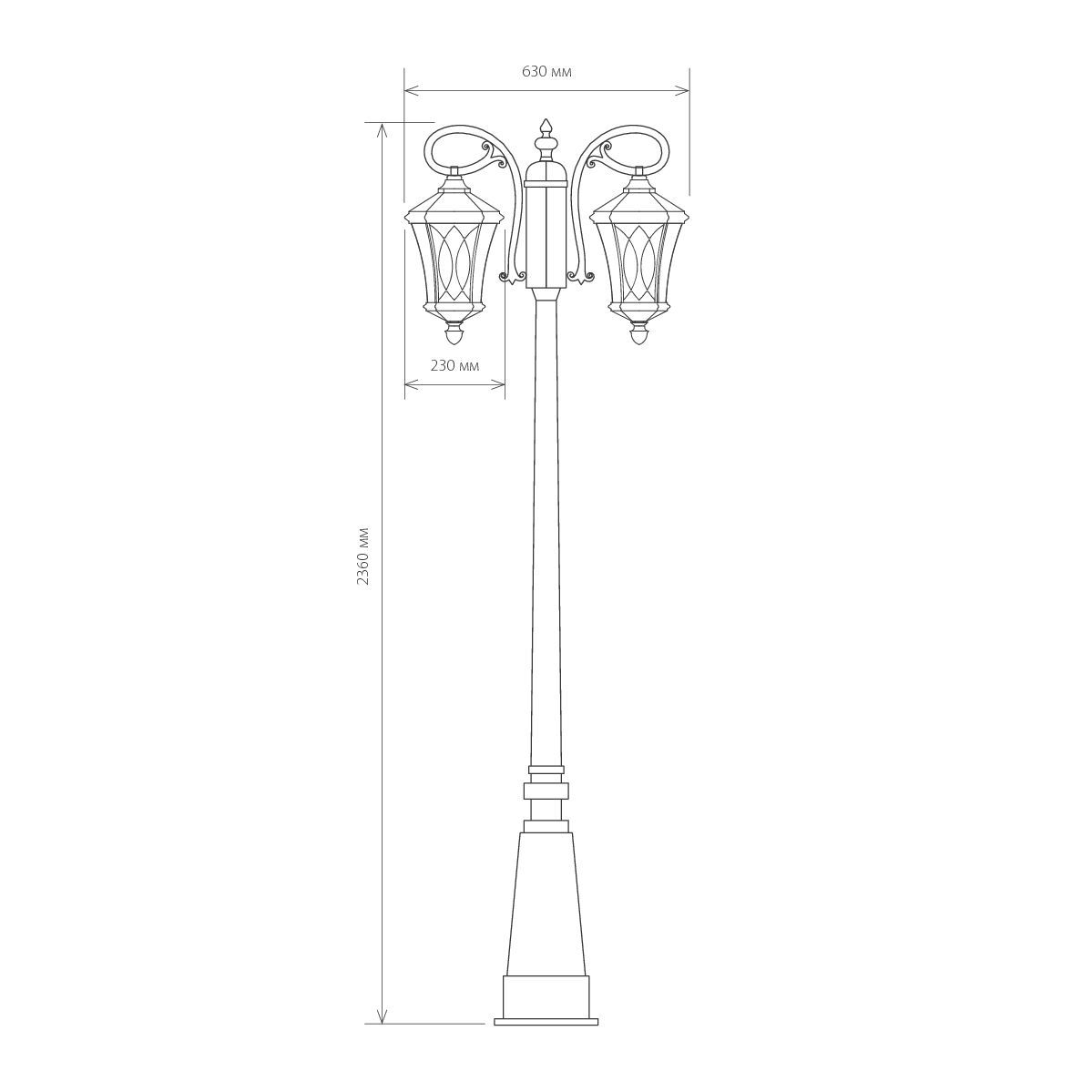 Уличный столб Elektrostandard Virgo GLXT-1450F/2 Черный