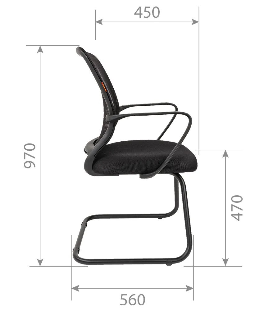 Кресло на полозьях CHAIRMAN 698V серый