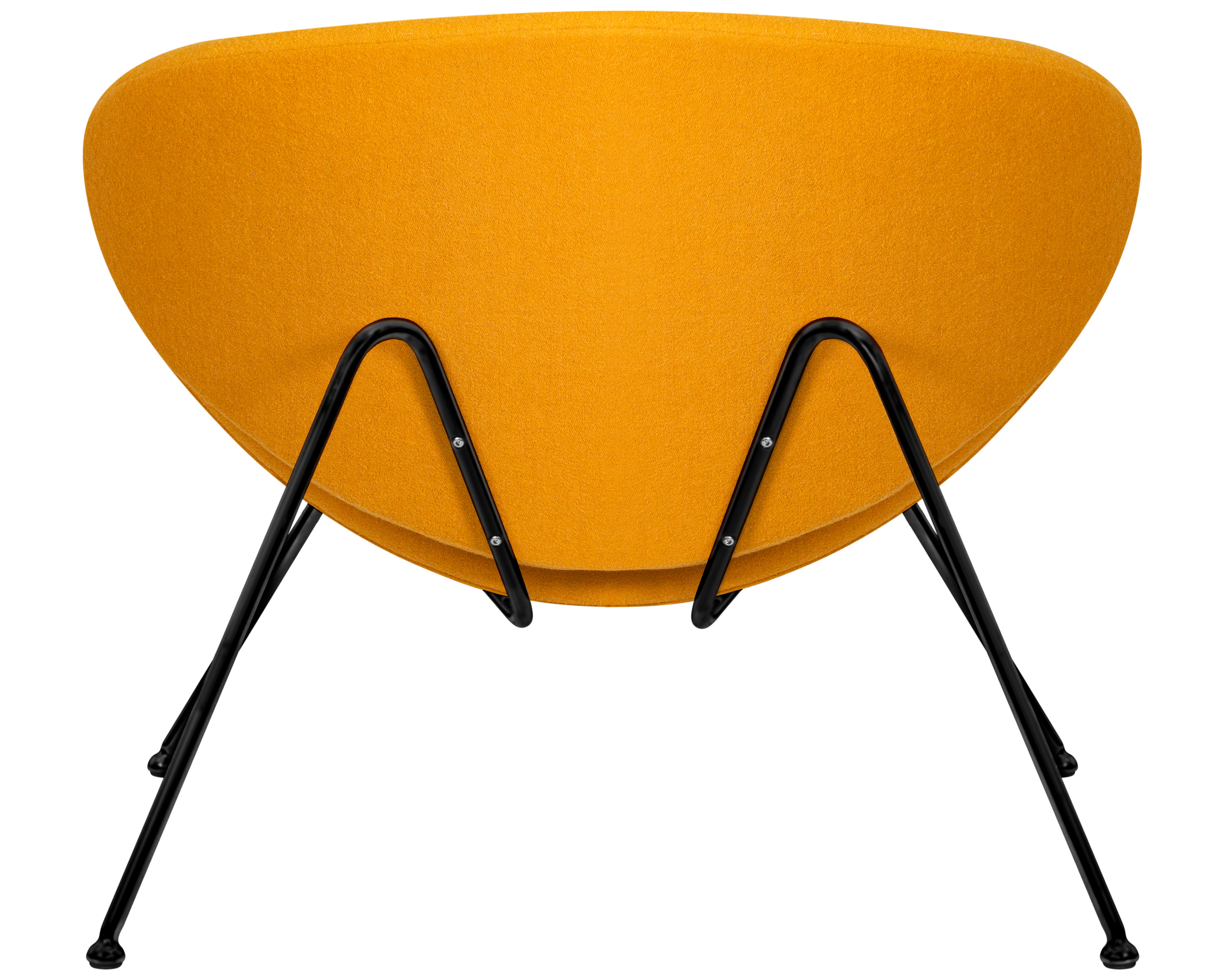 Кресло дизайнерское DOBRIN EMILY желтая ткань AF13, черное основание