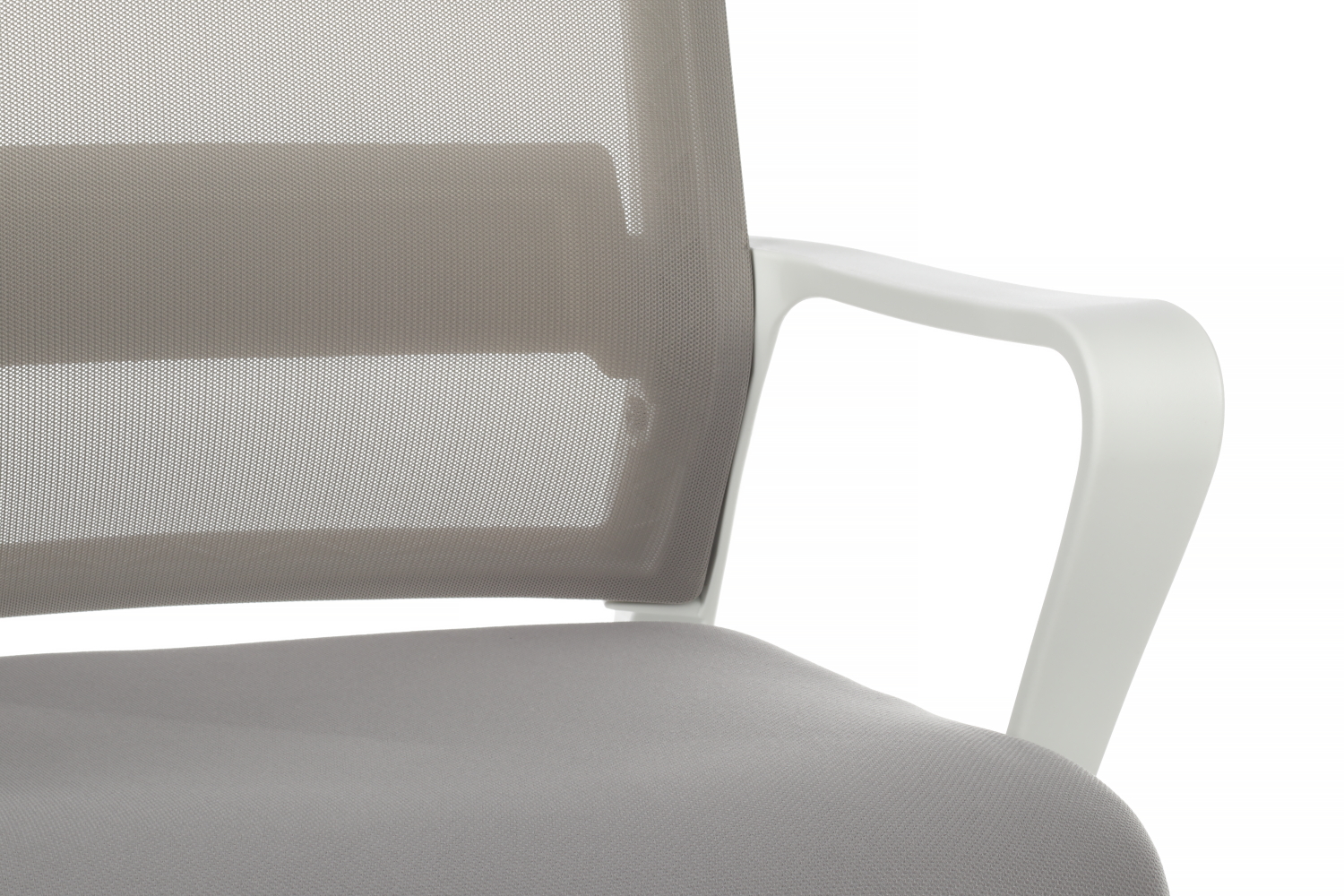 Кресло компьютерное Riva Chair Mint 1029MW без подголовника белый пластик / серый
