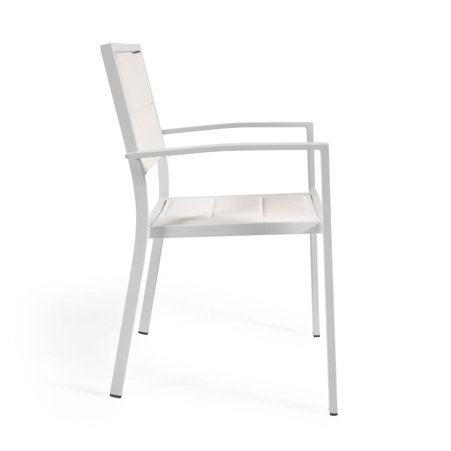 Садовый стул La Forma Sirley из алюминия и белого текстиля