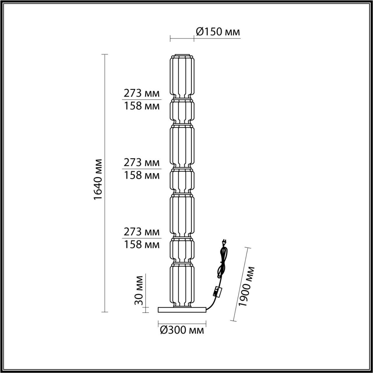 Торшер ODEON LIGHT JAM 5409/53FL