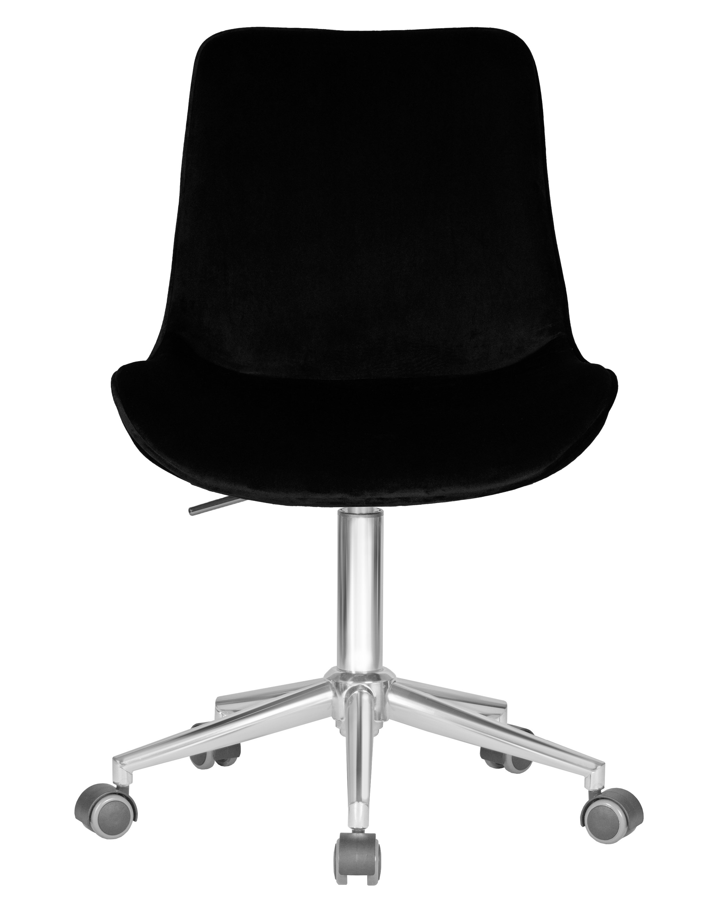 Кресло офисное DOBRIN DORA чёрный велюр 1922-21, хромированная сталь