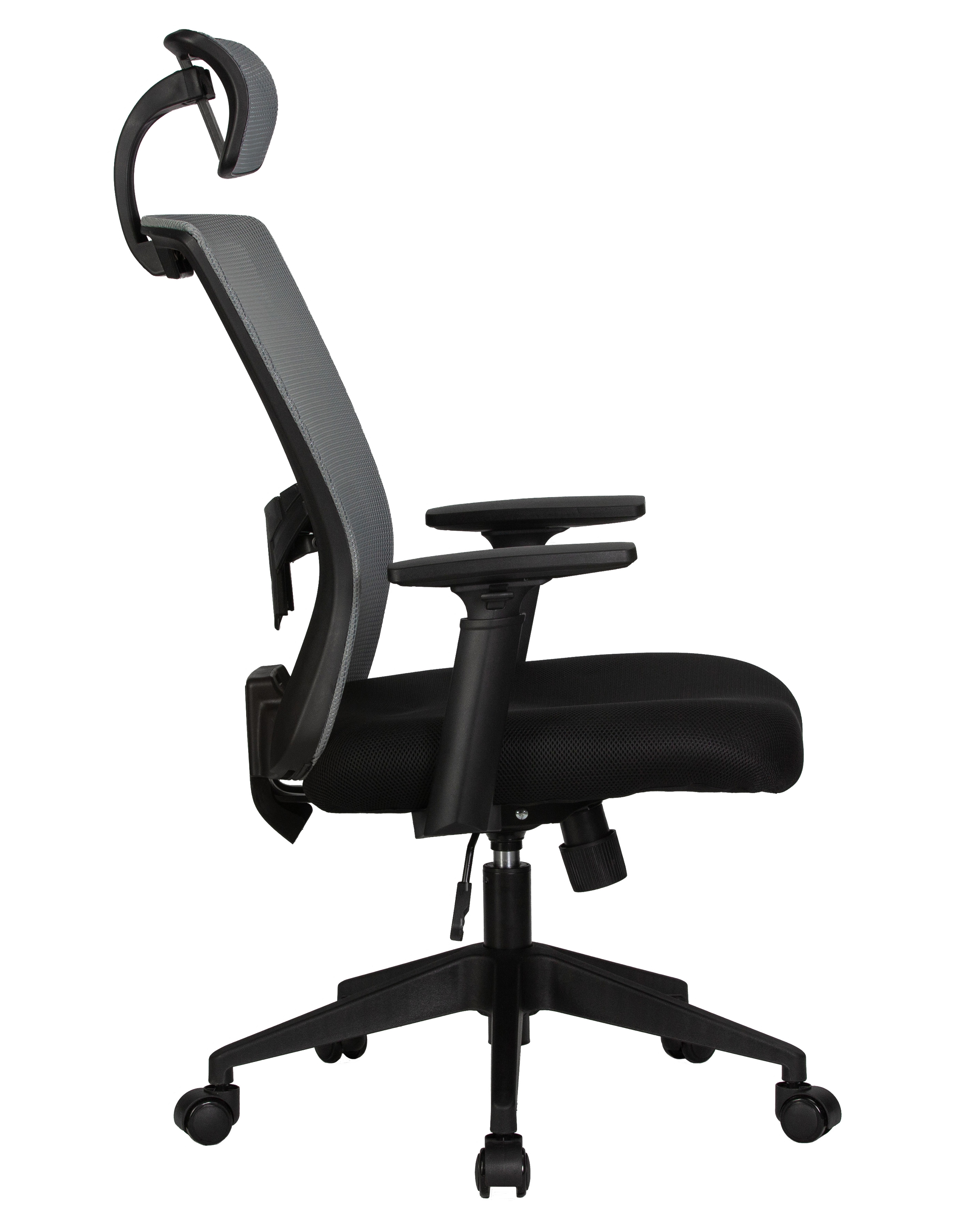 Офисное кресло для персонала DOBRIN NIXON чёрный, серая сетка