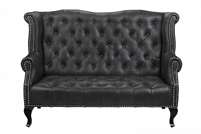 Кожаный дизайнерский диван Royal Sofa Black Черный