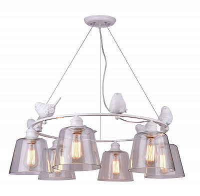 Подвесная люстра Arte Lamp Passero белый, прозрачный A4289LM-6WH