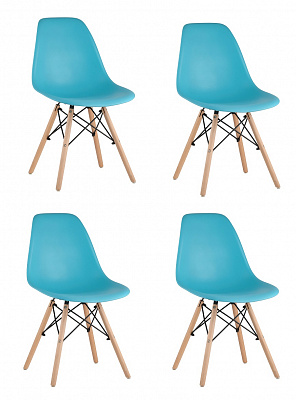 Комплект стульев Eames DSW бирюзовый x4 шт