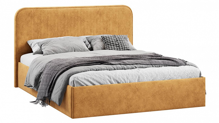 Кровать 160х200 c подъемным механизмом Тиффани микровелюр Wellmart Yellow Трия