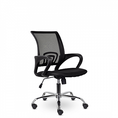 Кресло для персонала Микс СН-696 хром TG черный