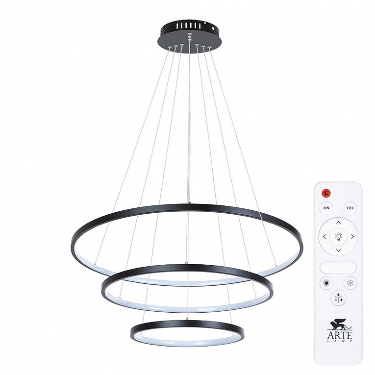 Светодиодная люстра Arte Lamp FRODO черный, белый A2197SP-3BK
