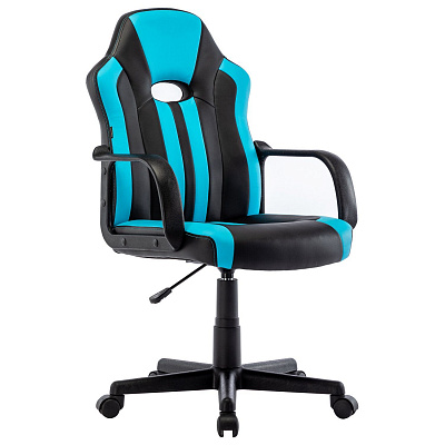 Кресло компьютерное BRABIX Stripe GM-202 черный голубой