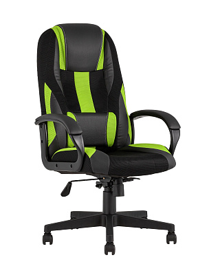 Кресло игровое TopChairs ST-CYBER 9 черный / зеленый