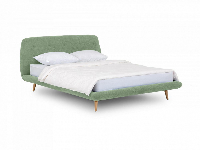 Кровать с мягким изголовьем OgogoHome Loa 160x200 зеленый 468176