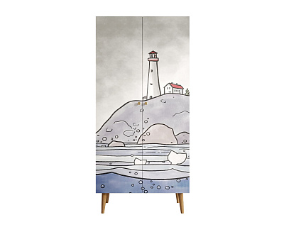 Шкаф для одежды Этажерка Berber (Бербер) Принт 51 BB08/Print_51