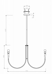 Люстра на штанге Freya Branches / Бранчес FR5253PL-08N