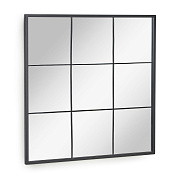Зеркало La Forma настенное Ulrica черное металлическое 80 x 80 см