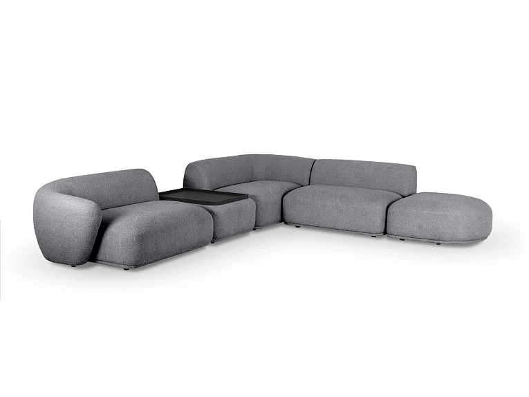 Угловой модульный диван OgogoHome Fabro букле темно-серый 400 см 857063