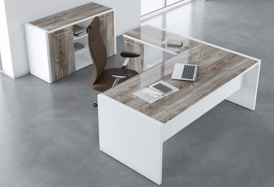 Комплект мебели в кабинет руководителя Skyland MORRIS Дуб Базель / белый