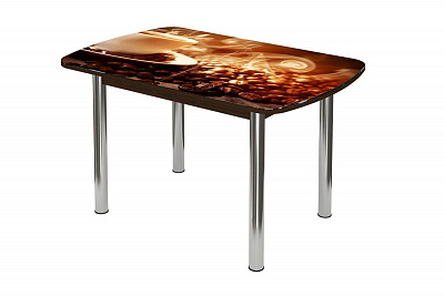 Кухонный стол с фотопечатью БОСТОН-2 Брифинг Кофе МЛК